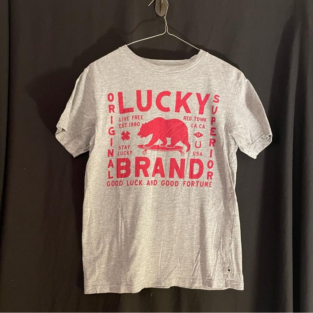 Lucky Brand Kids Tee with Red Bear Graphic